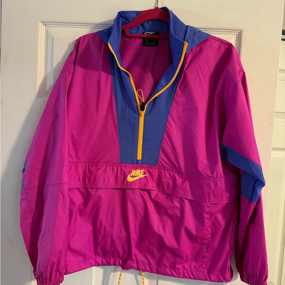 Nike Pink and Blue Windbreaker Neon